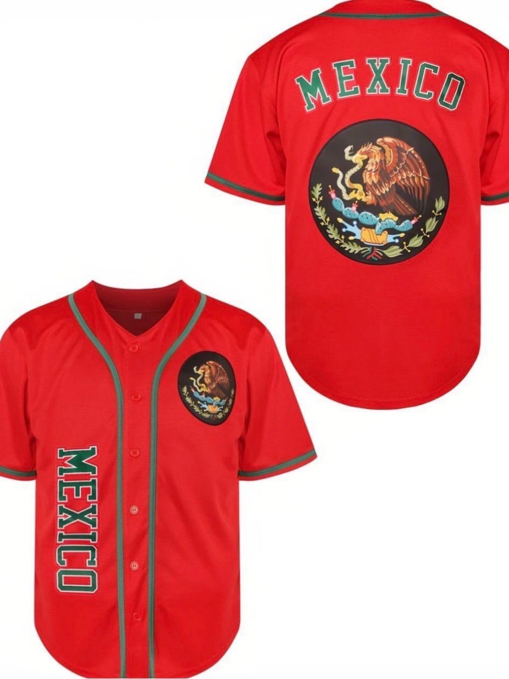 Mens Mexico Red Kids' Baseball Jersey with Crest